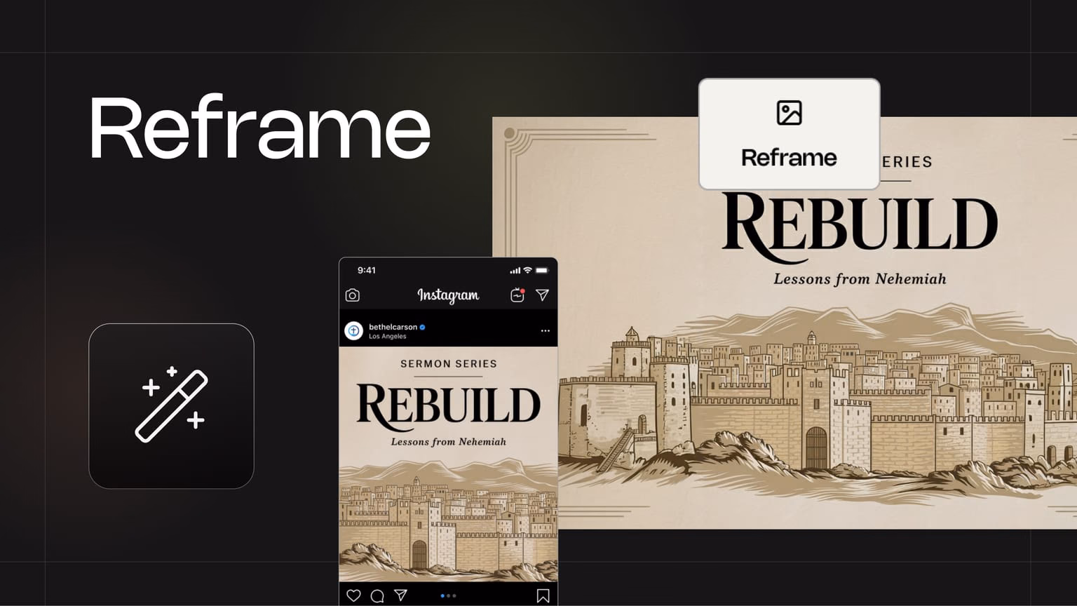 Reframe any church graphic