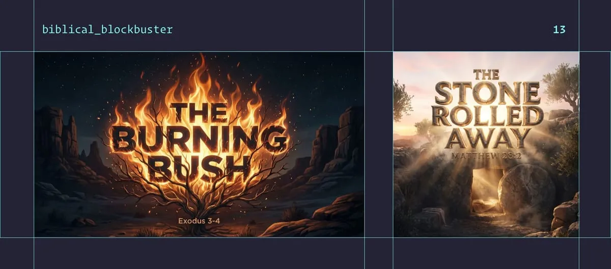 Biblical Blockbuster style examples