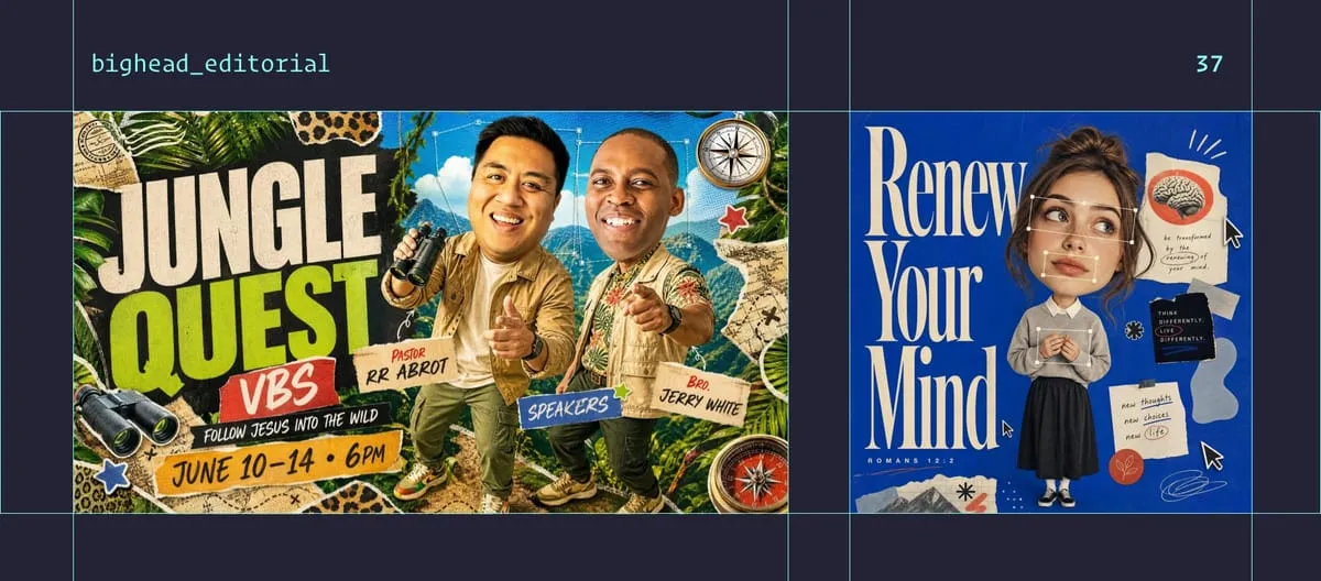 Bighead Editorial style examples