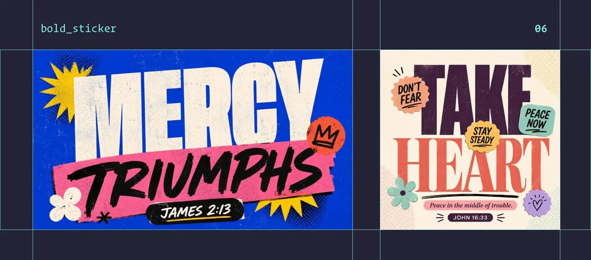 Bold Sticker Typography style examples