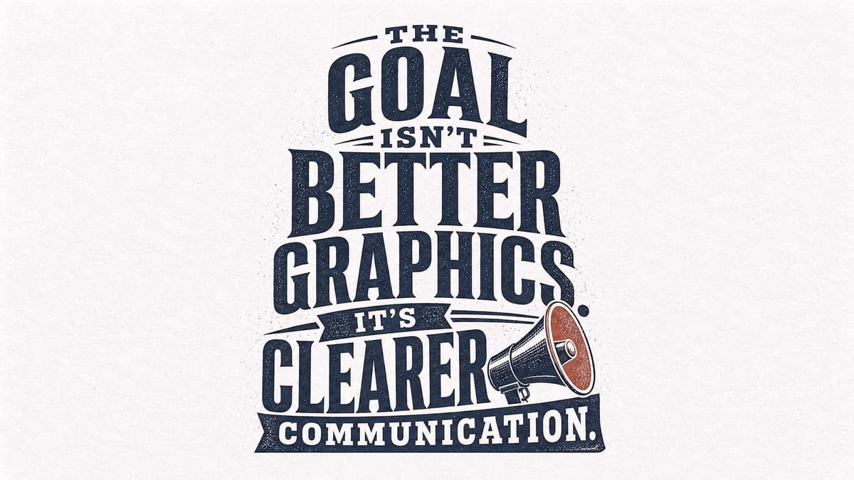 Poster that says the goal isn't better graphics, it's clearer communication