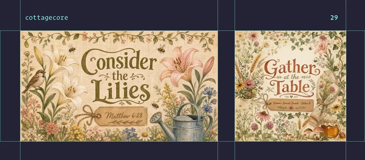 Cottagecore style examples