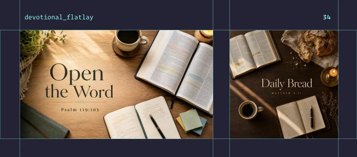 Devotional Flatlay style examples