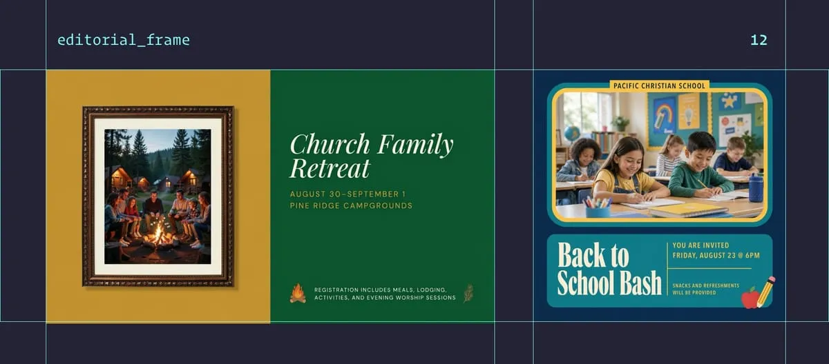 Editorial Frame style examples