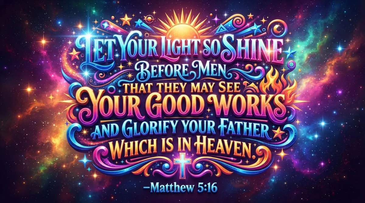 Matthew 5:16 (KJV) verse graphic from Church Canvas Tools on Nano Banana 2 Lite