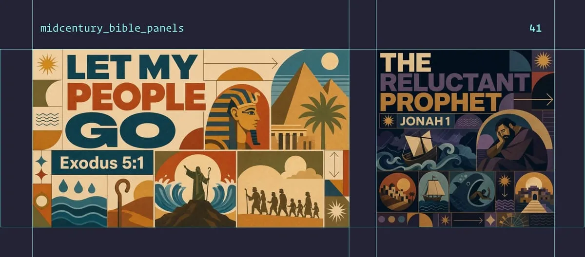 Midcentury Bible Panels style examples