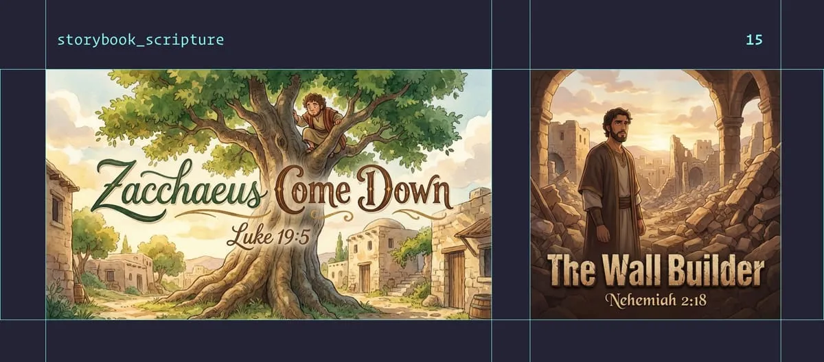Storybook Scripture style examples