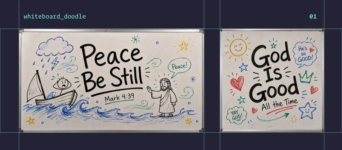 Whiteboard Doodle style examples