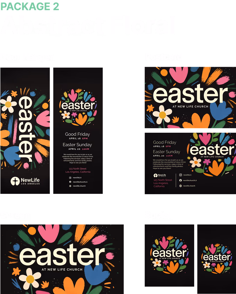Abstract floral Easter package