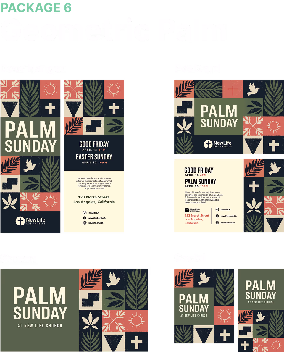 Geometric palm Easter package